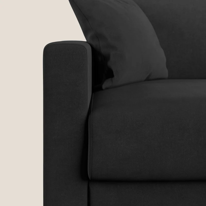 Chris canapé convertible en microfibre détachable T11 noir