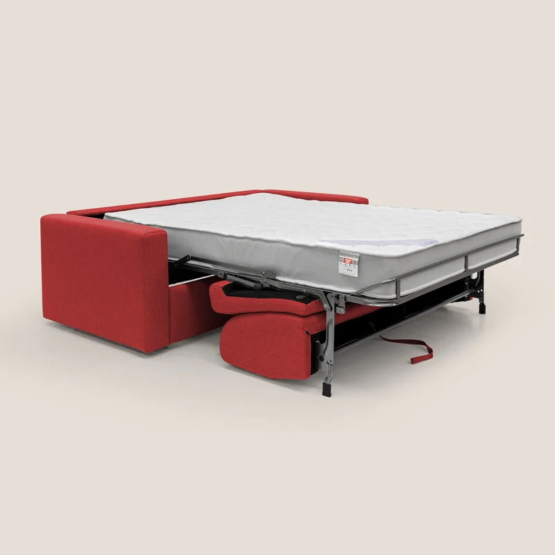 Kansas Canapé lit convertible h20 cm en tissu imperméable T13 rouge