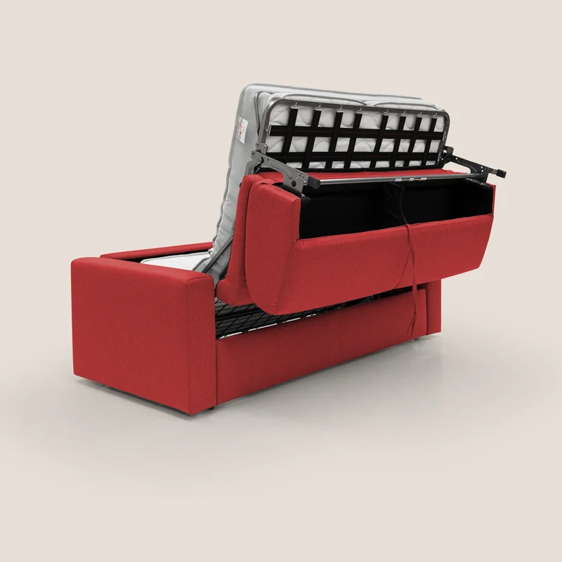 Kansas Canapé lit convertible h20 cm en tissu imperméable T13 rouge