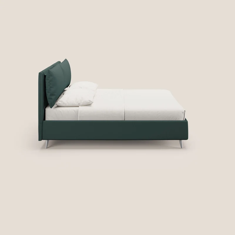 Elsa lit rembourré avec coffre de rangement en tissu détachable T05 vert