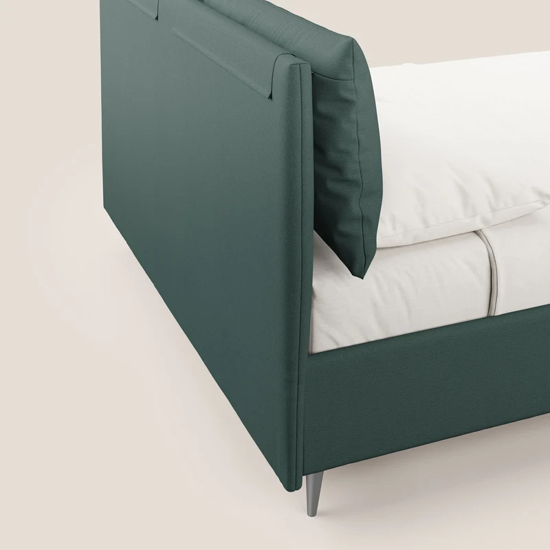 Elsa lit rembourré avec coffre de rangement en tissu détachable T05 vert