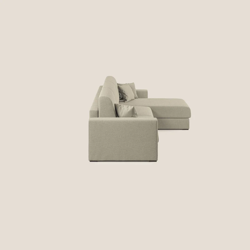 Best canapé-lit d’angle avec méridienne en tissu détachable QuickClean T08 panna