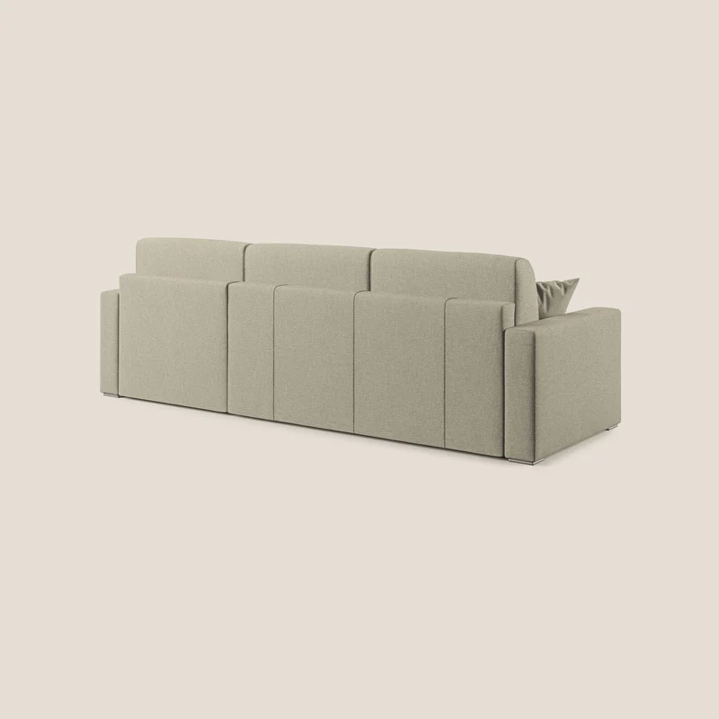 Best canapé-lit d’angle avec méridienne en tissu détachable QuickClean T08 panna