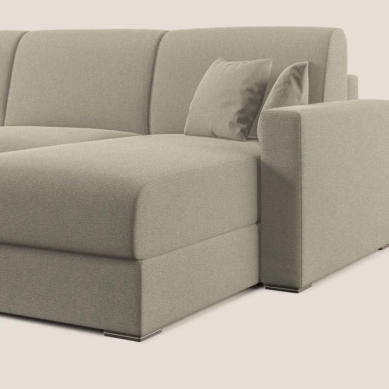 Best canapé-lit d’angle avec méridienne en tissu détachable QuickClean T08 panna