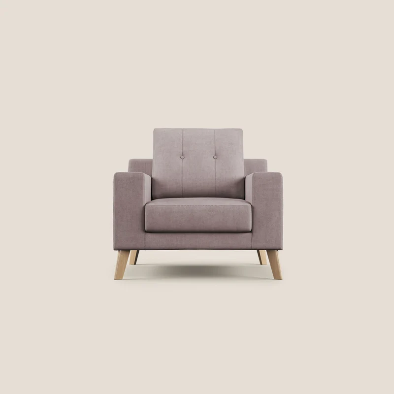 Danish Fauteuil en tissu doux imperméable T02 rose