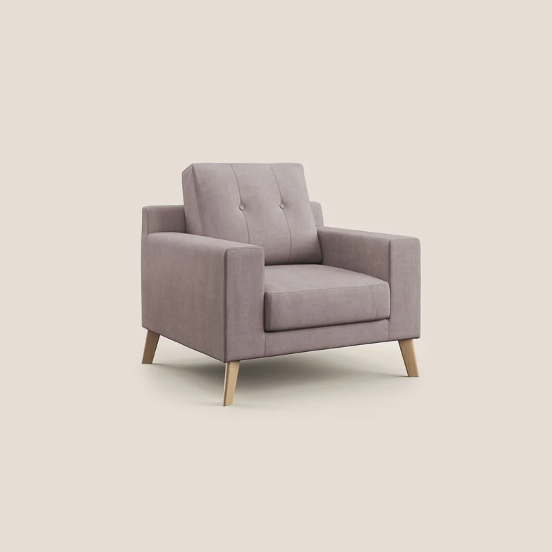 Danish Fauteuil en tissu doux imperméable T02 rose