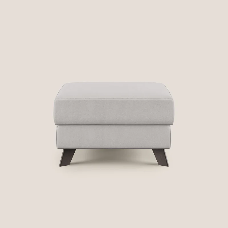 Moon Pouf coffre aux pieds hauts en microfibre imperméable T11 gris clair