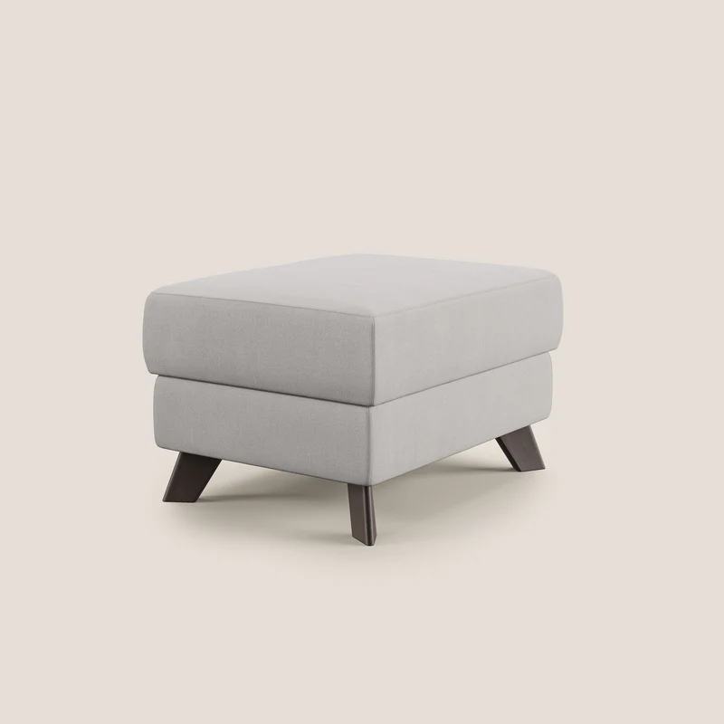 Moon Pouf coffre aux pieds hauts en microfibre imperméable T11 gris clair