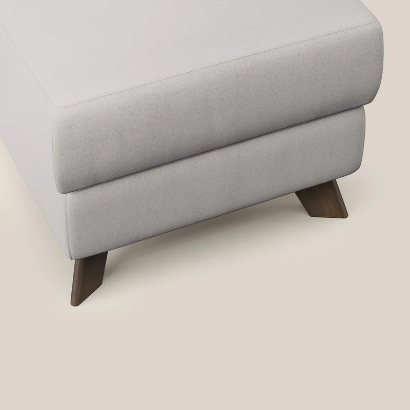 Moon Pouf coffre aux pieds hauts en microfibre imperméable T11 gris clair