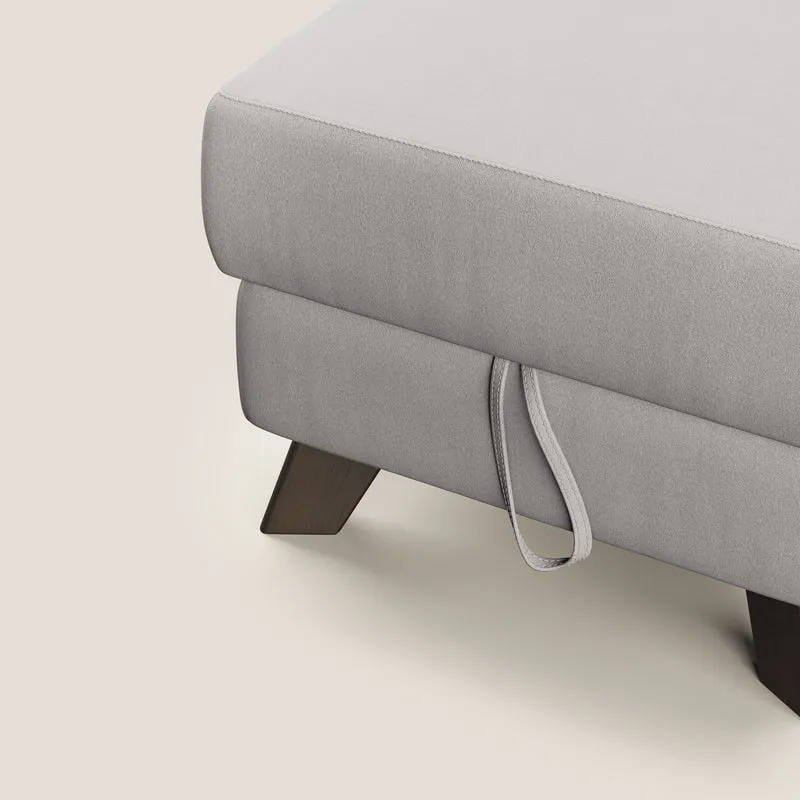 Moon Pouf coffre aux pieds hauts en microfibre imperméable T11 gris clair