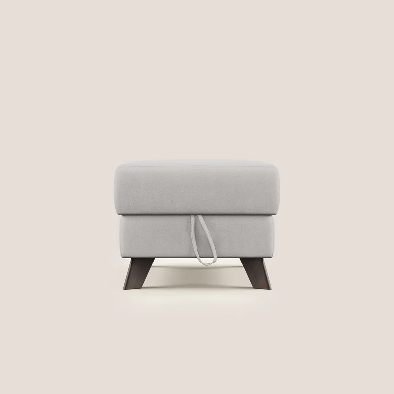 Moon Pouf coffre aux pieds hauts en microfibre imperméable T11 gris clair