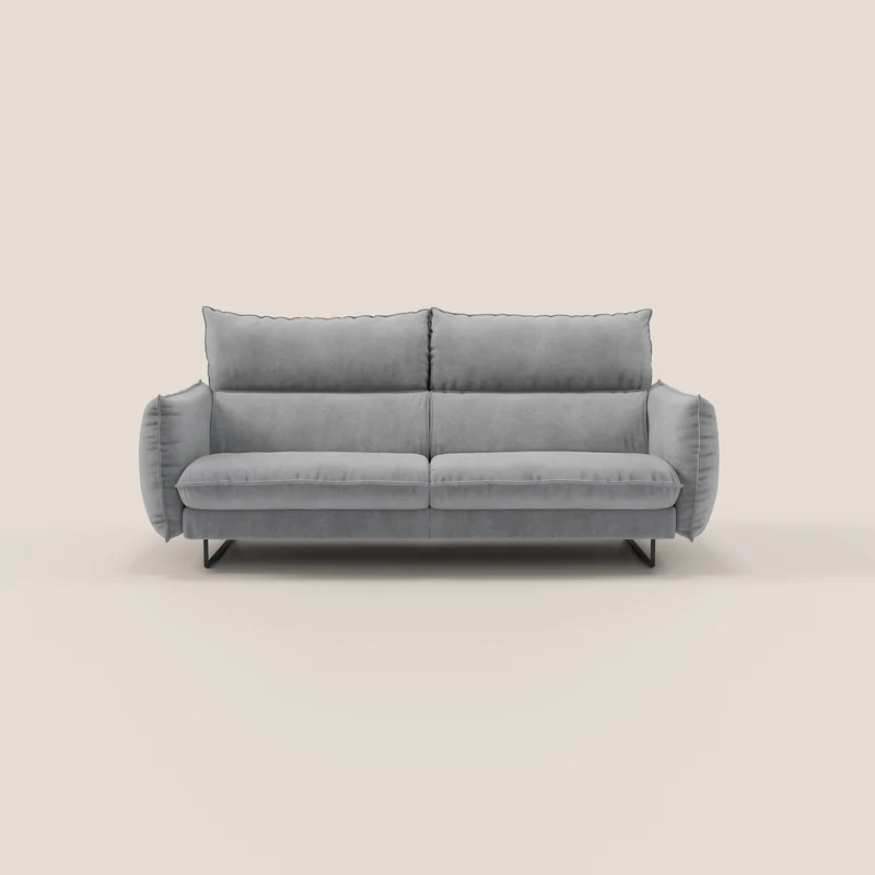 Monamour canapé au design moderne avec option relax électrique en microfibre détachable imperméable T11 gris
