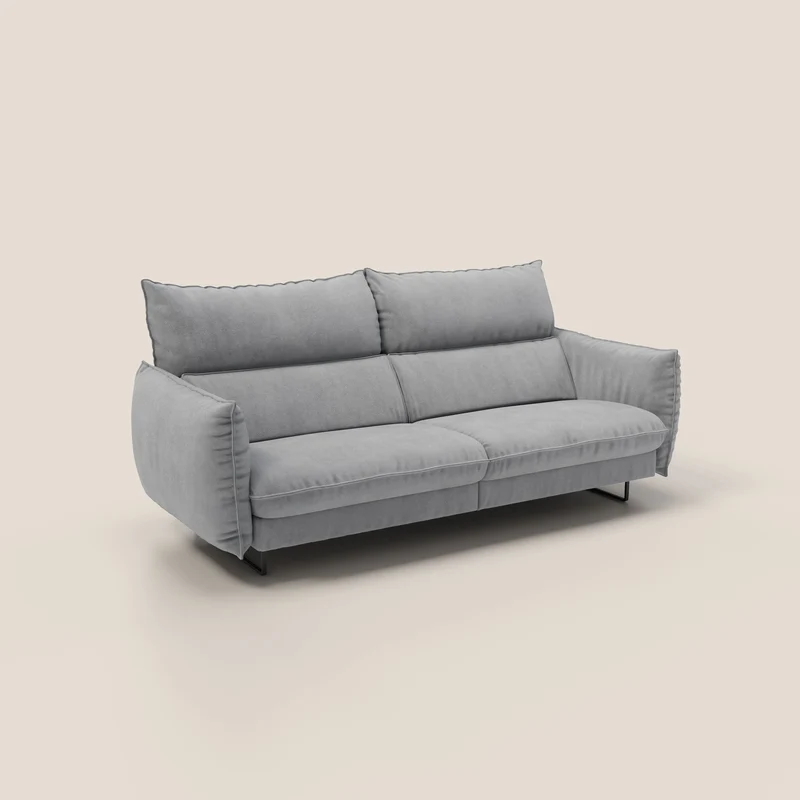 Monamour canapé au design moderne avec option relax électrique en microfibre détachable imperméable T11 gris