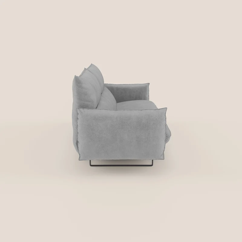 Monamour canapé au design moderne avec option relax électrique en microfibre détachable imperméable T11 gris