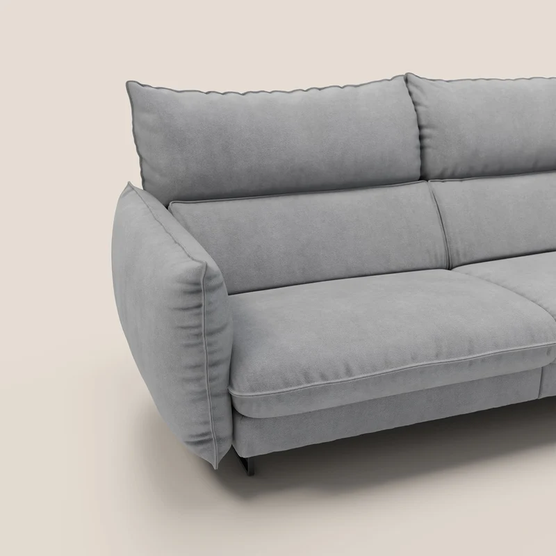 Monamour canapé au design moderne avec option relax électrique en microfibre détachable imperméable T11 gris