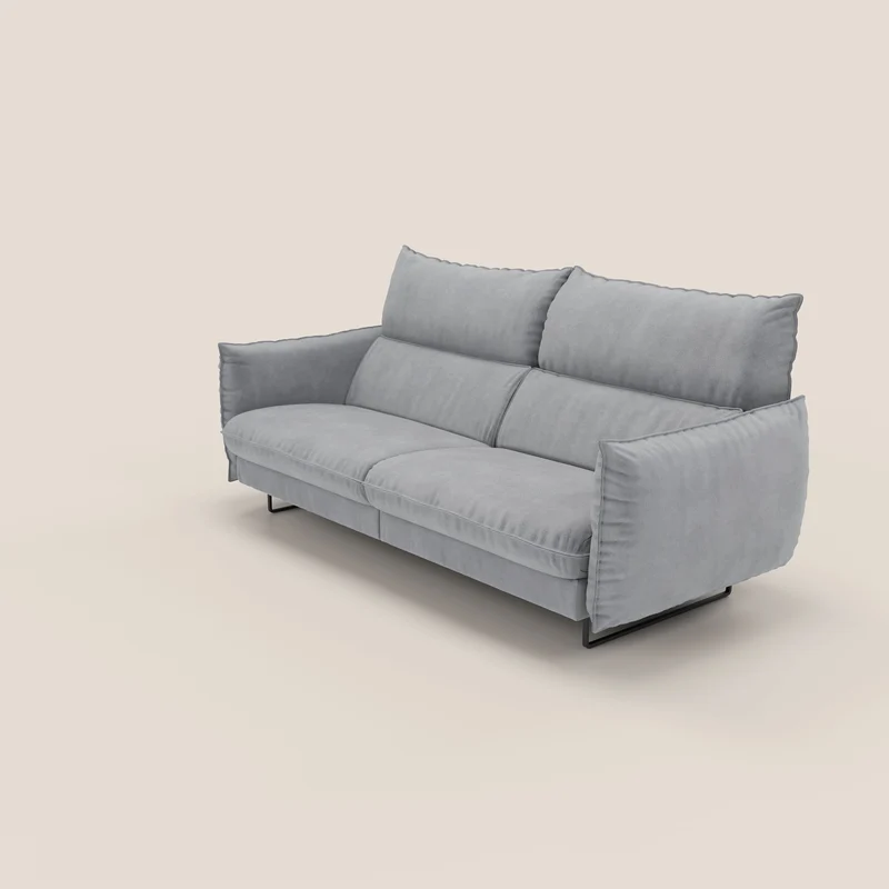 Monamour canapé au design moderne avec option relax électrique en microfibre détachable imperméable T11 gris