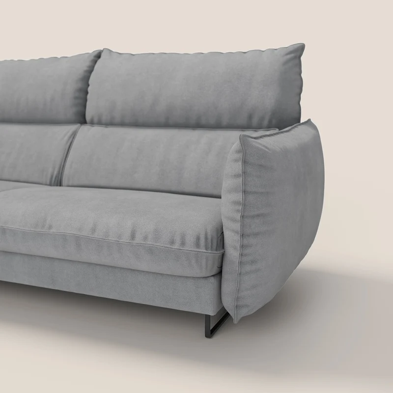 Monamour canapé au design moderne avec option relax électrique en microfibre détachable imperméable T11 gris