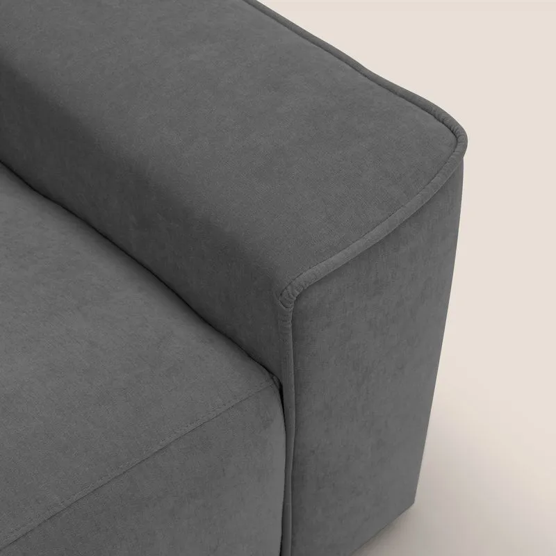 Clark Canapé d'angle avec option relax électrique en tissu imperméable et détachable T17 anthracite