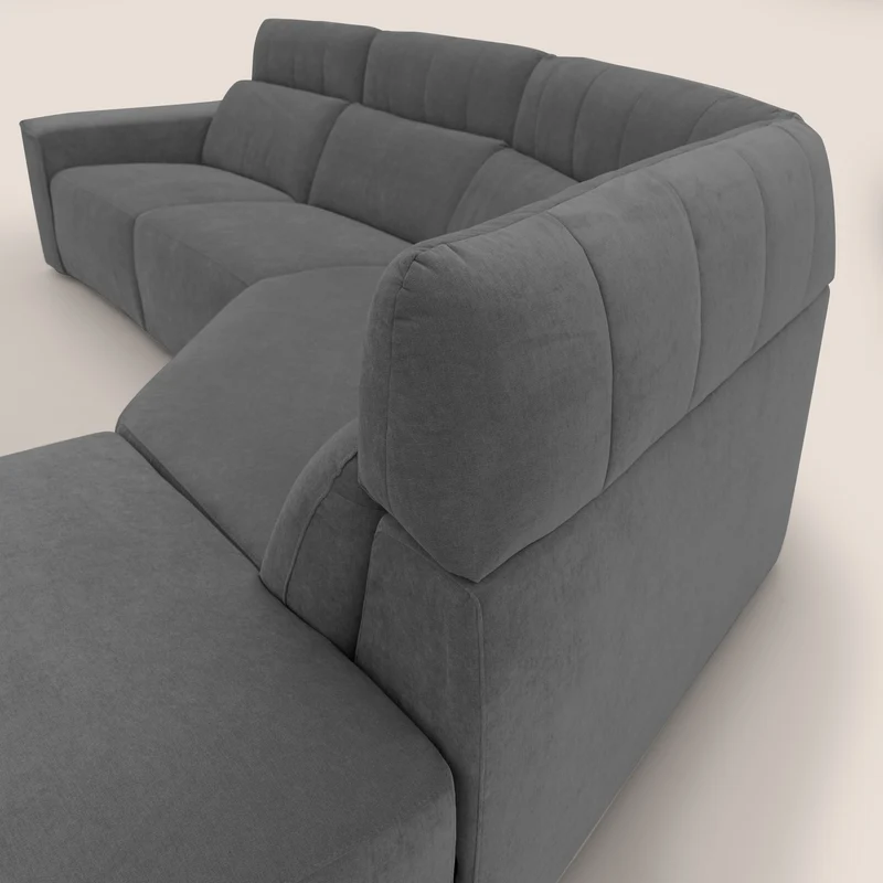 Clark Canapé d'angle avec option relax électrique en tissu imperméable et détachable T17 anthracite