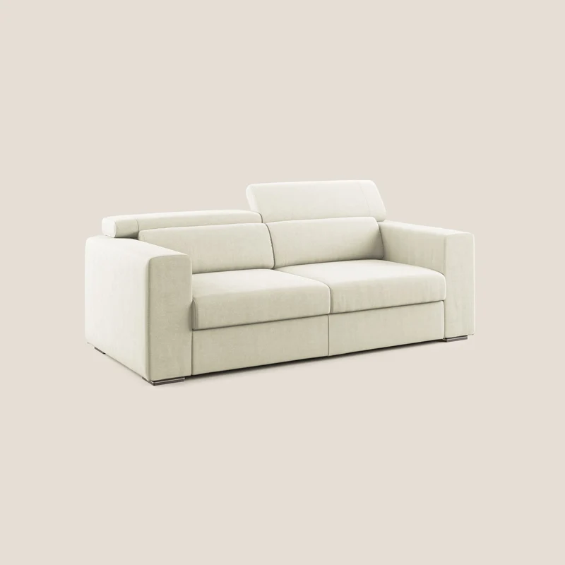 Vegas canapé avec têtières inclinables en microfibre imperméable T11 crème