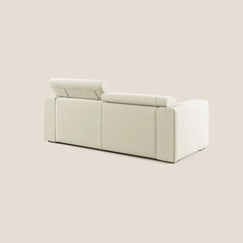 Vegas canapé avec têtières inclinables en microfibre imperméable T11 crème