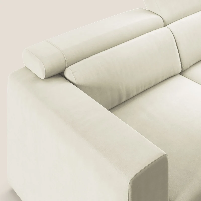 Vegas canapé avec têtières inclinables en microfibre imperméable T11 crème