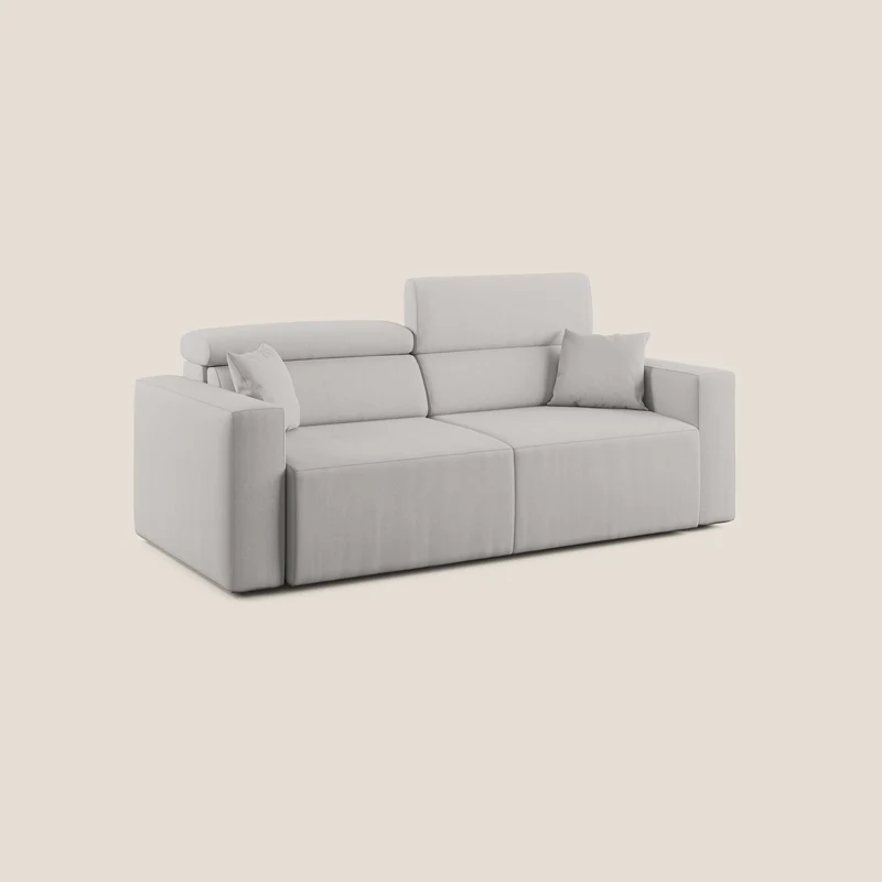 Orwell canapé avec assise extractible en microfibre détachable T11 gris clair