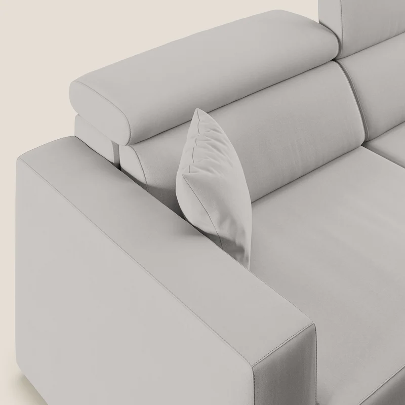 Orwell canapé avec assise extractible en microfibre détachable T11 gris clair