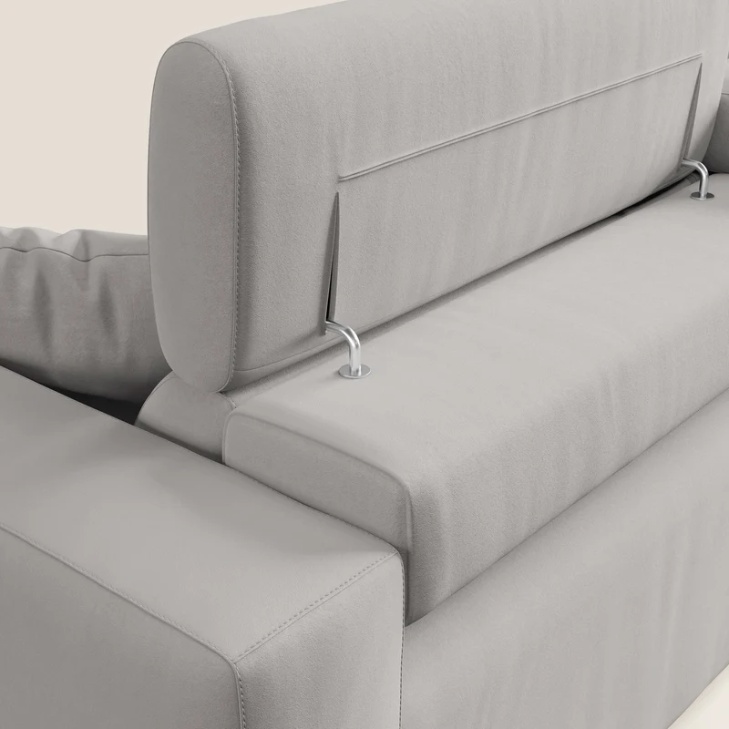 Orwell canapé avec assise extractible en microfibre détachable T11 gris clair
