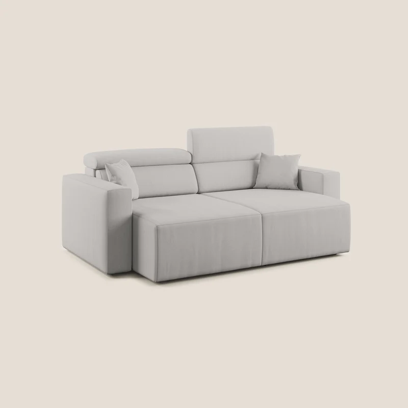 Orwell canapé avec assise extractible en microfibre détachable T11 gris clair