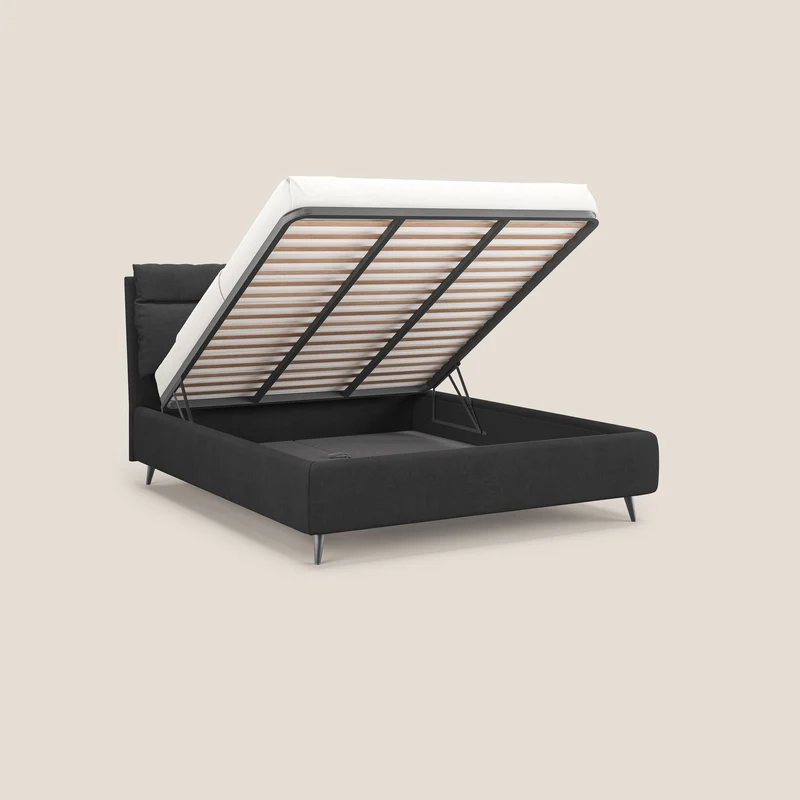 Jerry lit coffre et coussins réglables en tissu détachable T17 anthracite
