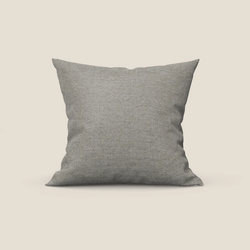 Tobago coussin disponible en différentes couleurs en tissu flammé effet coton imperméable T19 beige