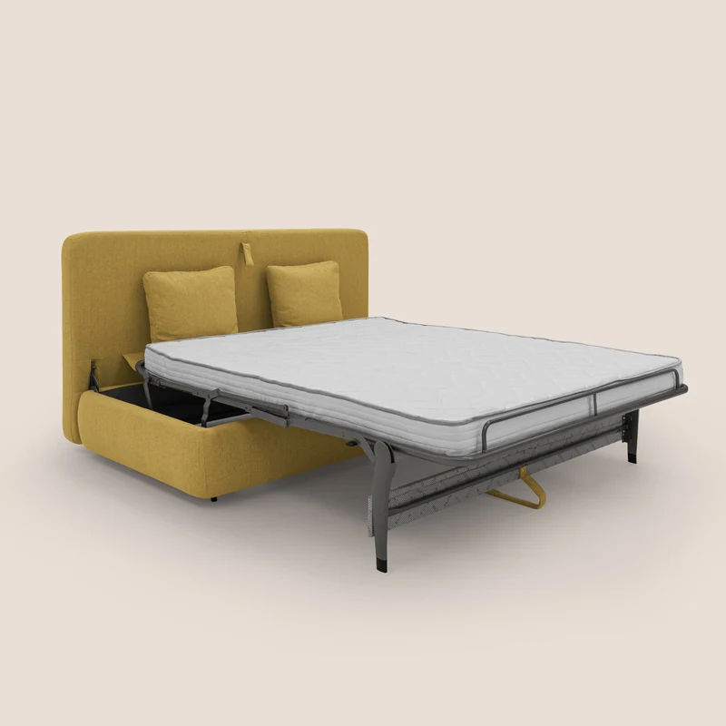 GRANSASSO Canapé convertible au design innovant en tissu imperméable T03 jaune