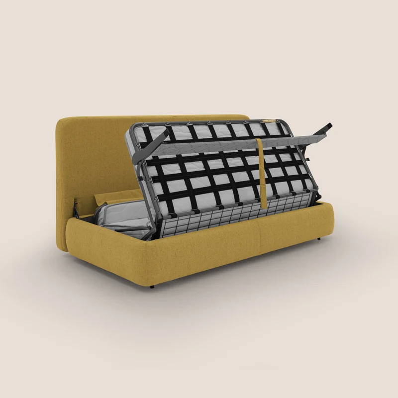 GRANSASSO Canapé convertible au design innovant en tissu imperméable T03 jaune