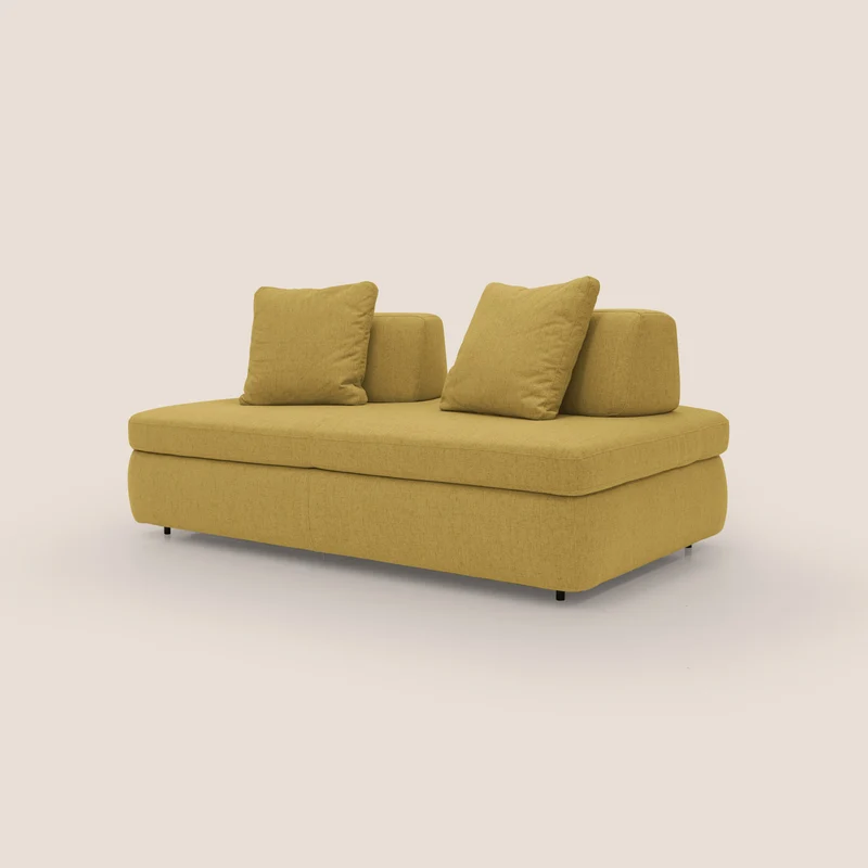 GRANSASSO Canapé convertible au design innovant en tissu imperméable T03 jaune