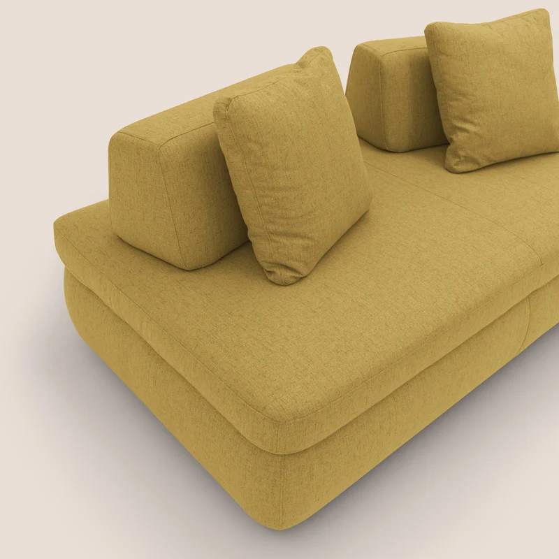 GRANSASSO Canapé convertible au design innovant en tissu imperméable T03 jaune