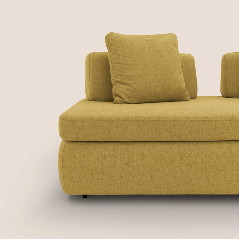 GRANSASSO Canapé convertible au design innovant en tissu imperméable T03 jaune