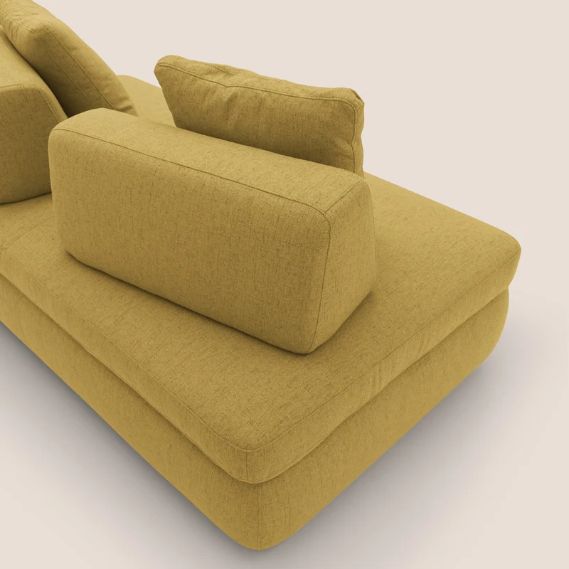GRANSASSO Canapé convertible au design innovant en tissu imperméable T03 jaune