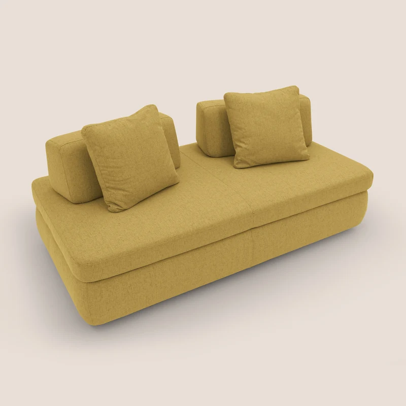 GRANSASSO Canapé convertible au design innovant en tissu imperméable T03 jaune