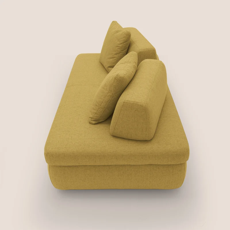 GRANSASSO Canapé convertible au design innovant en tissu imperméable T03 jaune
