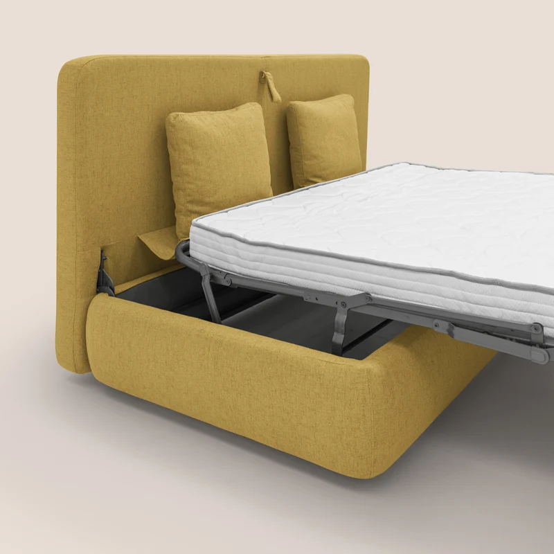 GRANSASSO Canapé convertible au design innovant en tissu imperméable T03 jaune