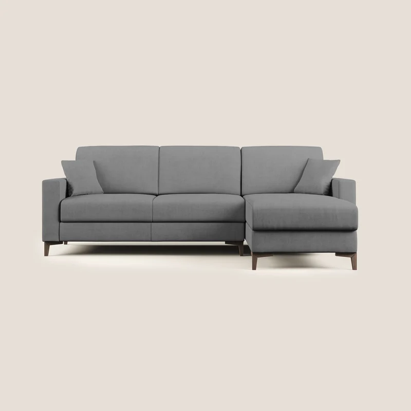 Kafka canapé d'angle convertible en tissu doux imperméable T02 gris
