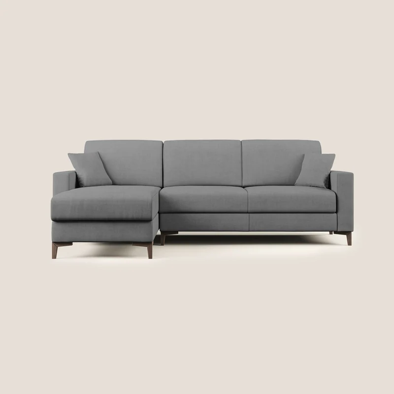 Kafka canapé d'angle convertible en tissu doux imperméable T02 gris