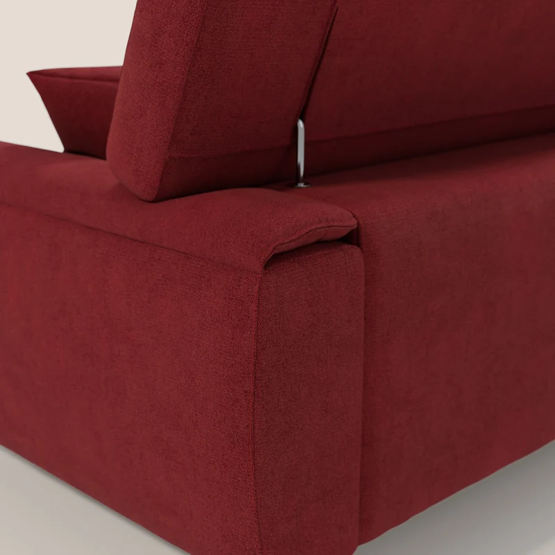 Caravaggio Canapé avec assises extensibles et têtières réglables en tissu imperméable T02 rouge
