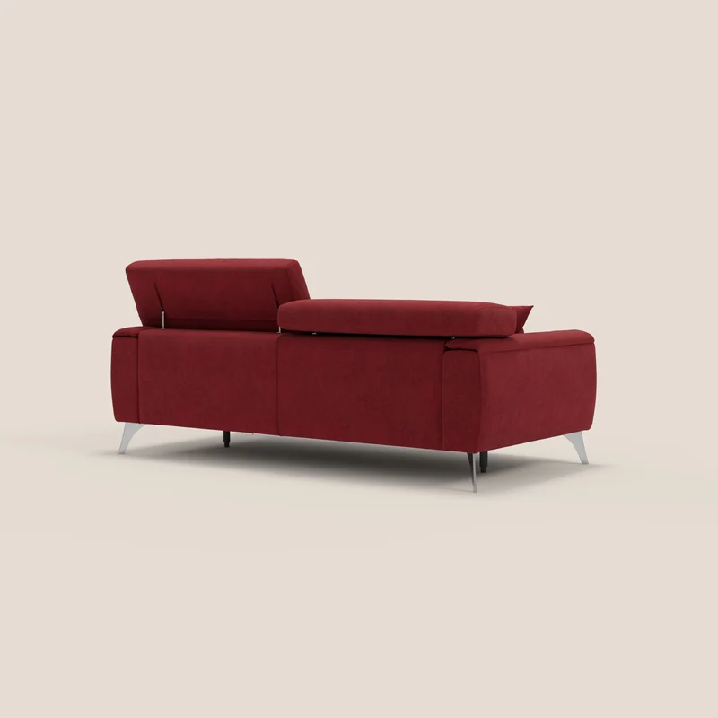 Caravaggio Canapé avec assises extensibles et têtières réglables en tissu imperméable T02 rouge