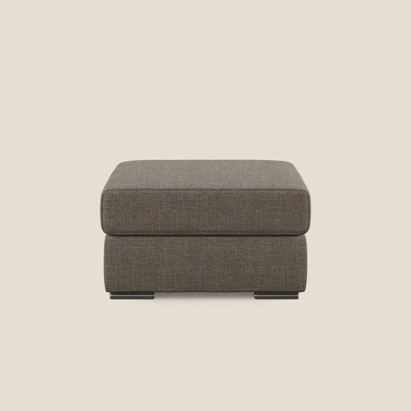 Sun pouf coffre en tissu imperméable doux entrelacé T06 marron