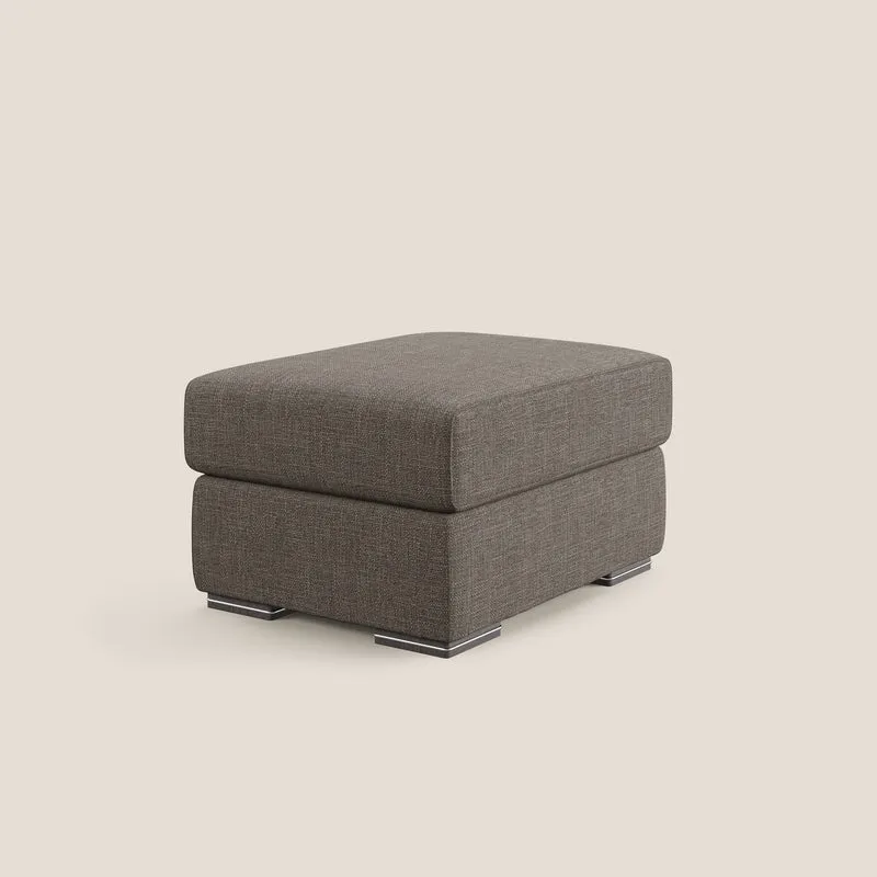 Sun pouf coffre en tissu imperméable doux entrelacé T06 marron