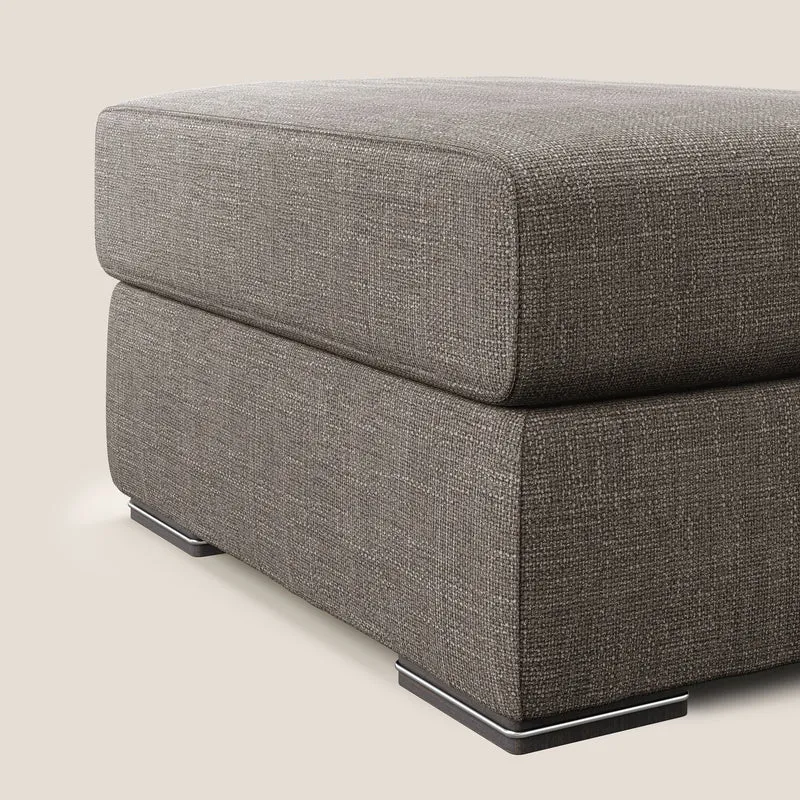 Sun pouf coffre en tissu imperméable doux entrelacé T06 marron