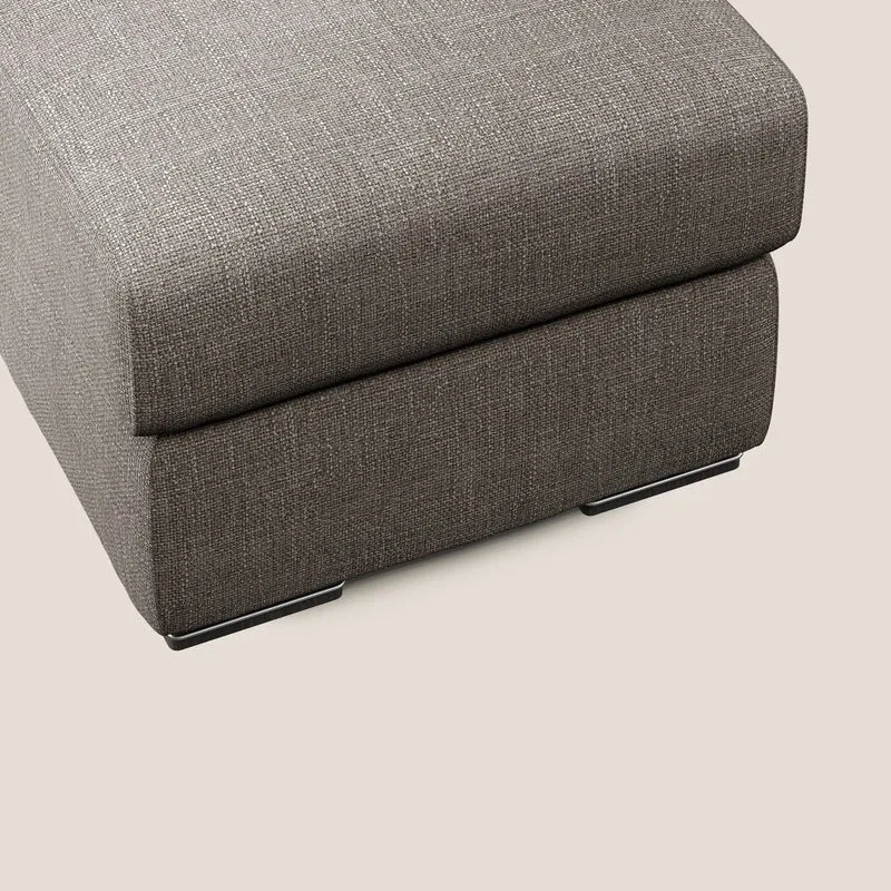 Sun pouf coffre en tissu imperméable doux entrelacé T06 marron