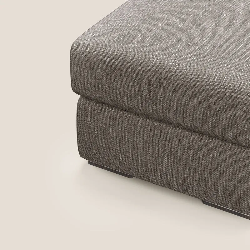 Sun pouf coffre en tissu imperméable doux entrelacé T06 marron
